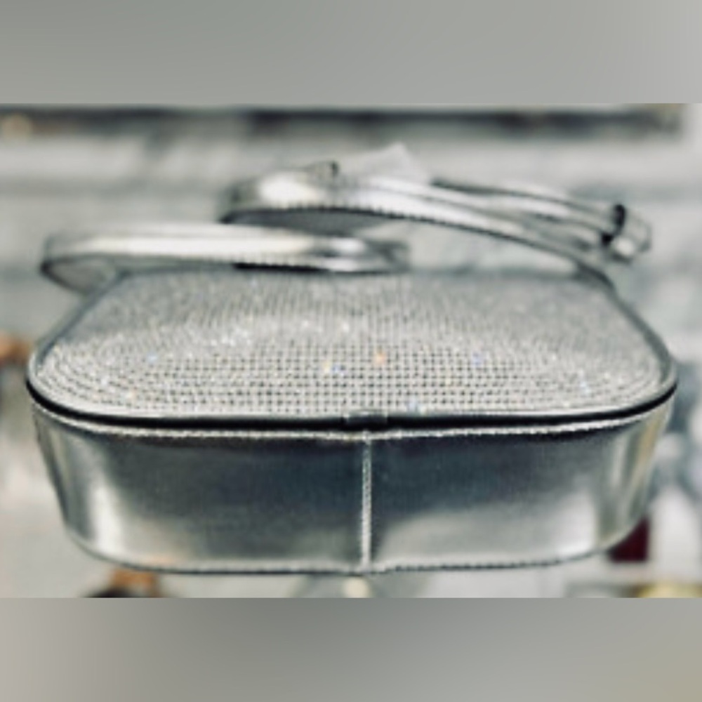 Michael Kors Carmela Small Silver
Sparkling Rhinestone Pouchette and Crossbody - Picture 6 of 10